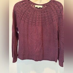 LOFT Burgundy Knit Sweater